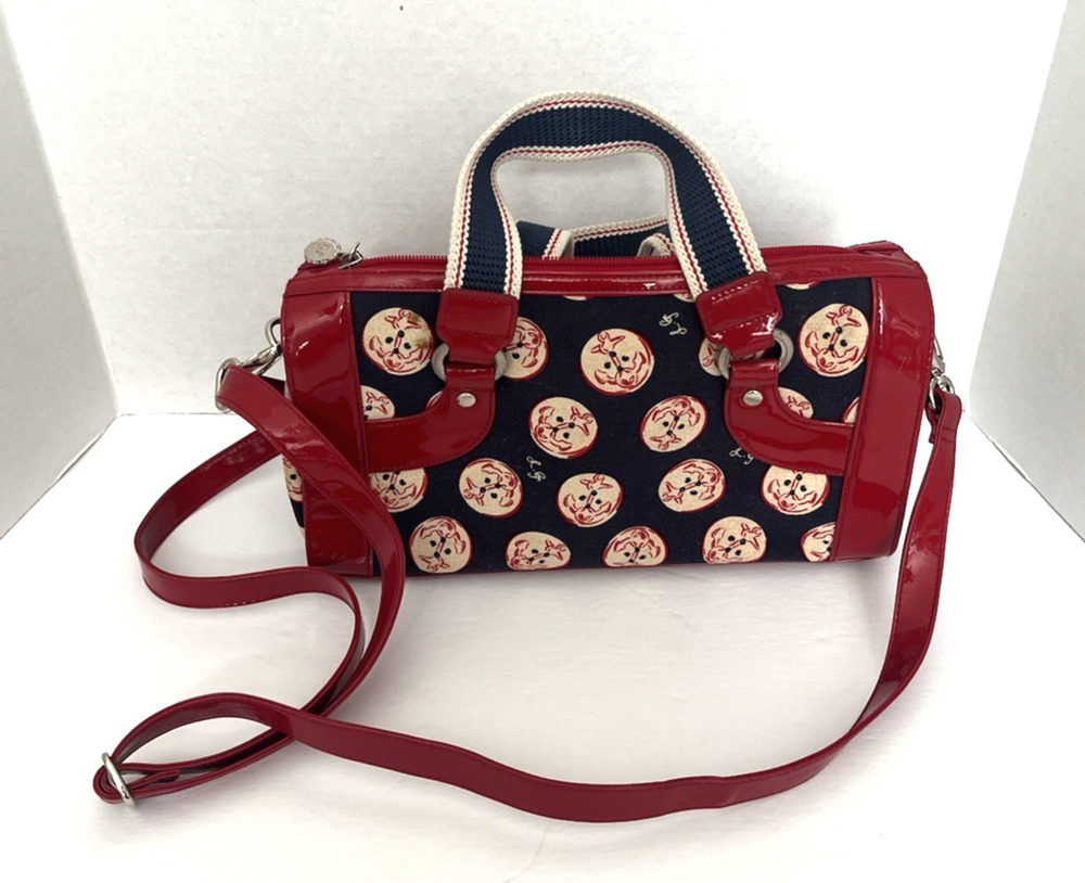 LULU GUINNESS RARE DETACHABLE CROSSBODY/TOP HANDLE WITH ANCHORS, EXCELLENT